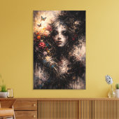 Beauty and Sorrow – A Portrait of Fragile Existenc キャンバスプリント (インサイチュ (リビング))