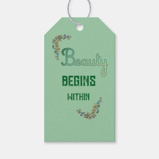 Beauty Botanical Typography ギフトタグ (正面)