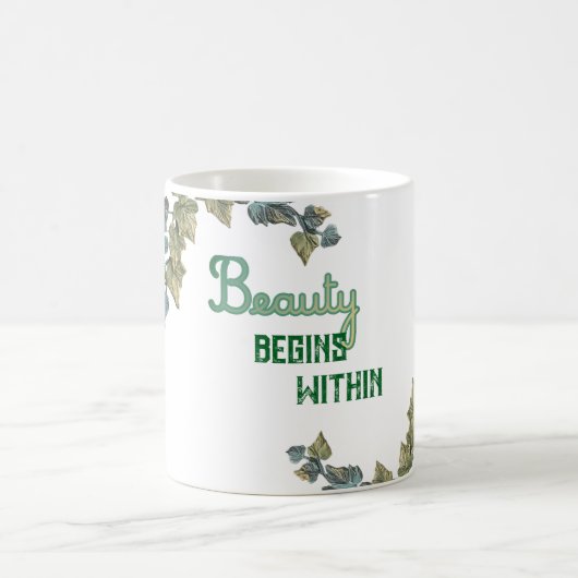 Beauty Botanical Typography コーヒーマグカップ (中央)