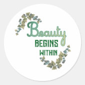 Beauty Botanical Typography ラウンドシール (正面)