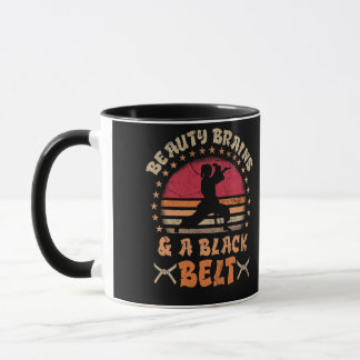 Beauty Brains And A Black Belt Karate Girl マグカップ