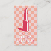 Beauty By Retro Pink Checkerboard Lipstick Makeup 名刺 (正面)