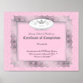 Beauty Diploma Certificate of Completion Pink ポスター (正面)