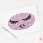 Beauty Fashion Art Pink Sticker 楕円形シール (封筒)