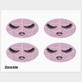 Beauty Fashion Art Pink Sticker 楕円形シール (シート)