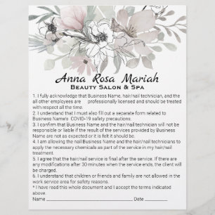 *~*  Beauty Floral Liability Waiver Services チラシ