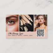 Beauty / Hair / Lashes / Nails 4枚の写真QRコード 名刺 (正面)