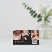 Beauty / Hair / Lashes / Nails 4枚写真QRコード 名刺 (スタンド正面)