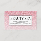 Beauty Hair Salon Spa Pink Glitter Discount Coupon 名刺 (裏面)