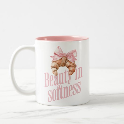 Beauty in Softness Croissant Bow ツートーンマグカップ (左)