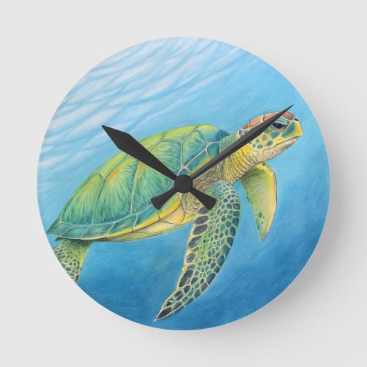 Beauty of the turtle ラウンド壁時計 (正面)