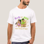 Beauty or Beats パープル グリーン 性別発表 Tシャツ (正面)