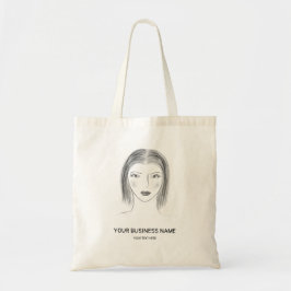 Beauty or Fashion Business Logo Woman Face Sketch トートバッグ