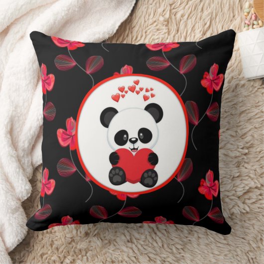 Beauty panda pillow design  クッション (ブランケット)