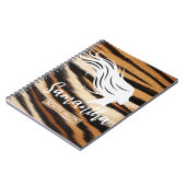 Beauty Salon Custom Name Tiger Print Salon Bag ノートブック (左側)