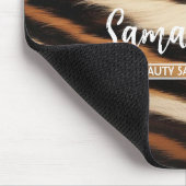 Beauty Salon Custom Name Tiger Print Salon Bag マウスパッド (コーナー)