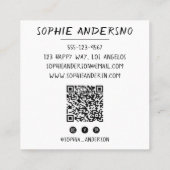 Beauty Salon Esthetician Skincare QR Code スクエア名刺 (裏面)