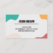 Beauty Salon Hairstylist Script Business Card 名刺 (裏面)