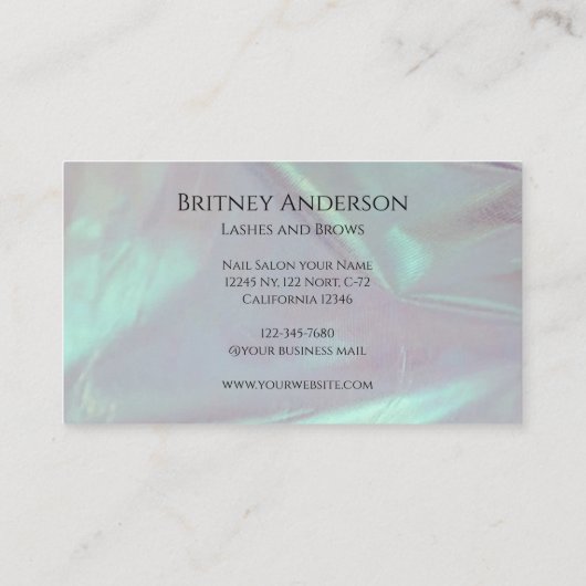 Beauty Salon Lashes and Brows Business Card 名刺 (裏面)