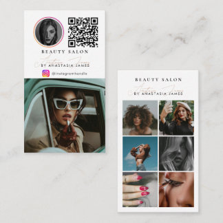 Beauty Salon Photo Feed Social Media QR Code 名刺