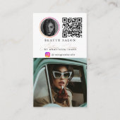 Beauty Salon Photo Feed Social Media QR Code 名刺 (正面)