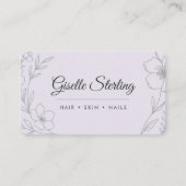 Beauty Salon Purple QR Code Professional 名刺 (正面)