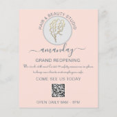 Beauty Salon Reopening  Logo QR CODE Price Rose チラシ (裏面)