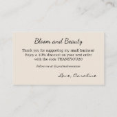 Beauty Shop Small Business Thank You 名刺 (裏面)