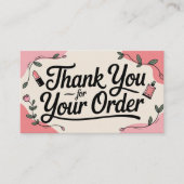 Beauty Shop Small Business Thank You 名刺 (正面)