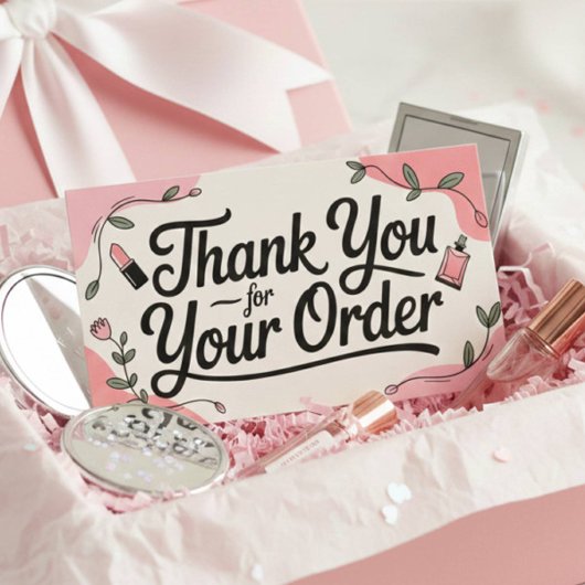 Beauty Shop Small Business Thank You 名刺