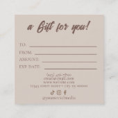 Beauty Skin Care Gift Certificate Card ロイヤリティカード (裏面)