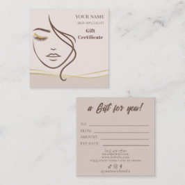 Beauty Skin Care Gift Certificate Card ロイヤリティカード