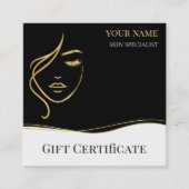 Beauty Skin Care Gift Certificate Card ロイヤリティカード (正面)