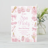 Beauty Spa Day Pink Party Invitation 招待状 (スタンド正面)