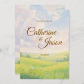 Beauty Watercolor Scenery Wedding Invitation 招待状 (正面/裏面)