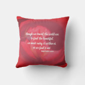 Beauty Within Pink Rose Inspirational Quote  クッション (裏面)