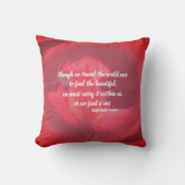 Beauty Within Pink Rose Inspirational Quote  クッション (正面)