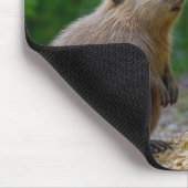 Beaver Admiring His Carved Guitar On a Tree マウスパッド (コーナー)