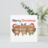 Beaver Christmas Animals Beavers Merry Christmas I 招待状 (スタンド正面)
