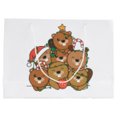 Beaver Christmas Tree Funny Animal Christmas Large ラージペーパーバッグ (裏面)