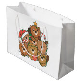 Beaver Christmas Tree Funny Animal Christmas Large ラージペーパーバッグ (裏面アングル)