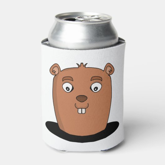 Beaver coming out of a hole 缶クーラー (缶正面)