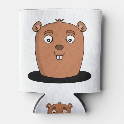 Beaver coming out of a hole 缶クーラー (正面)