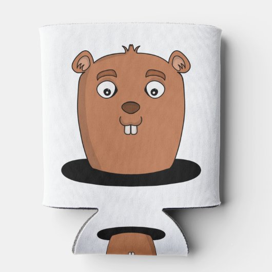 Beaver coming out of a hole 缶クーラー (裏面)