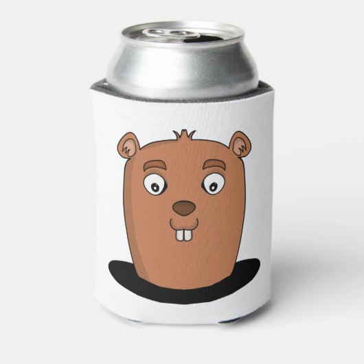 Beaver coming out of a hole 缶クーラー (缶裏面)