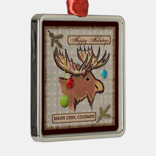 Beaver Creekコロラド州の芸術的なアメリカヘラジカのオーナメント メタルオーナメント (右)