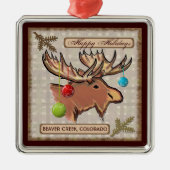 Beaver Creekコロラド州の芸術的なアメリカヘラジカのオーナメント メタルオーナメント (正面)