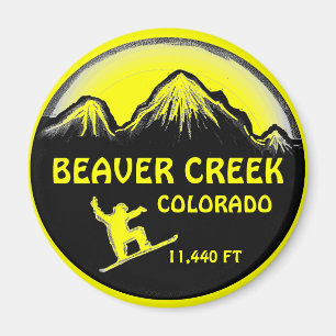 Beaver Creekコロラド州の黄色いスノーボードの芸術の磁石 マグネット