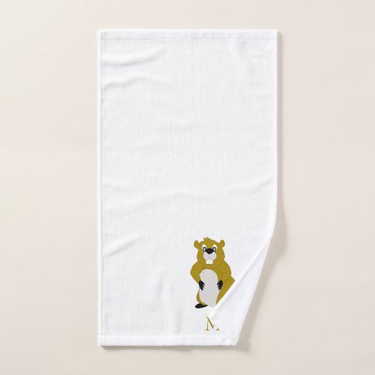 Beaver Design Monogrammed バスタオルセット (ハンドタオル)
