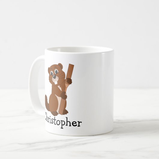 Beaver Design Personalised コーヒーマグカップ (正面左)